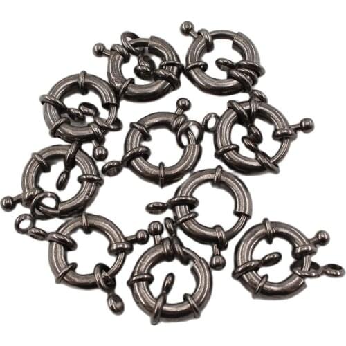 APDGG 10 Pcs 19MM Moon Circle Copper Gunmetal Gold Plated Clasps For Pearl Bracelets Necklaces Making DIY Craft Accessories