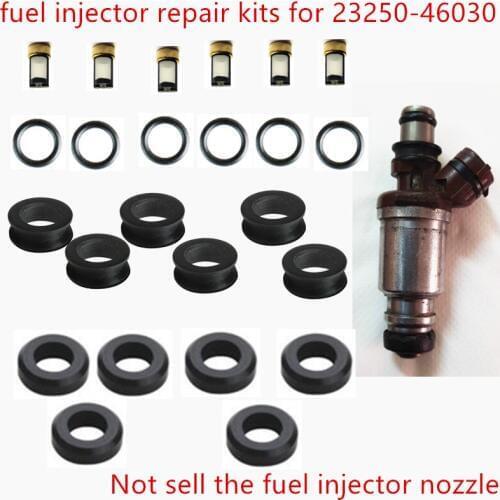 Free Shipping 6sets Fuel Injector Repair Kits For Denso Parts# 23250-46030 For Toyota Supra Lexus SC300 GS300 3.0L (AY-RK133)