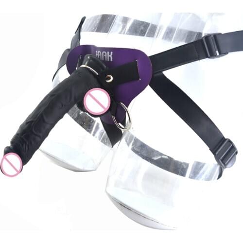 FAAK Big silicone strapon dildo strap on realistic penis harness leather pants sex products for lesbian women masturbation