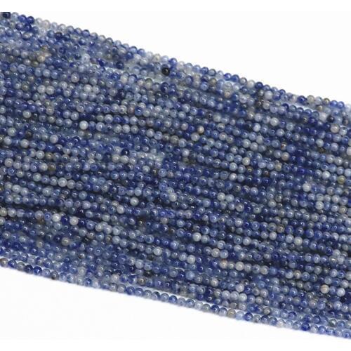 Wholesale Dalmation Dot Bead Natural Stone Blue Beads For Jewelry Making Diy Necklace Bracelet 2mm 15''/Strand Finding GSR2mm20