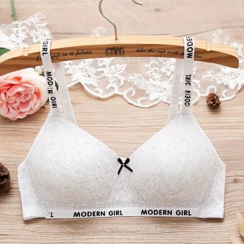 Teenage Girl Underwear Puberty Young Girls Training Bras Solid Cotton Teens First Bra for Kids Teenagers Breast Bras 12-16Y