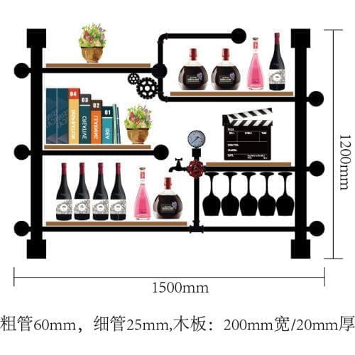 Retro Design House Decoration Art TV Cabinet Made Of Iron Pipes And Boards