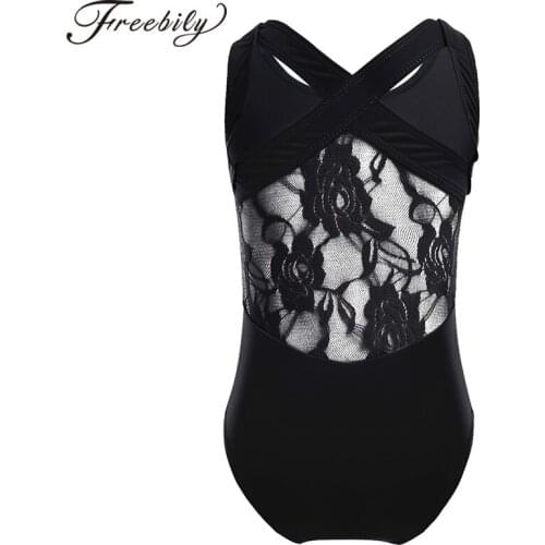 Kids Girl Ballet Gymnastics Leotards Ballerina Girls Practice Dance Costumes Lace Back Dancing Leotard Childrens Dancewear
