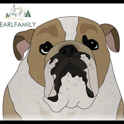 EARLFAMILY 13cm x 11.2cm For Bulldog Funny Car Stickers Vinyl Material Decal Car Door Protector Scratch-Proof For JDM SUV RV