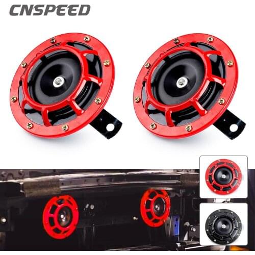 12V 115 DB Electric Blast Tone Air Horn Kit 2pcs/set Red Hella Super Loud Compact For Motorcycle Car 003399801