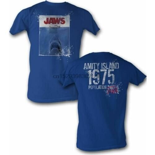 Jaws 1975 Royal Adult T-Shirt