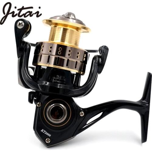 JITAI Saltwater Alluminum Alloy Spinning Reels Carp Fishing 11+1BB 5.2:1 Fishing Wheels With Stainless Handle Soft EVA Knob