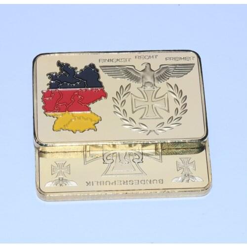 German unity right freedom gold Iron cross WWI WWII territory flag map gold bar 50pcs/lot free shipping