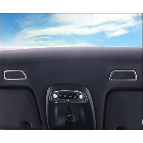 For Volvo XC60 2018 / XC90 2015-2018 2PCS Stainless Steel Car Front Roof Dome Speaker Sound Cover Trim Molding Car Styling