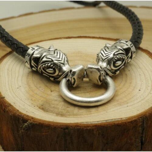 Lanseis 1pcs viking wolf chain 60mm men necklace