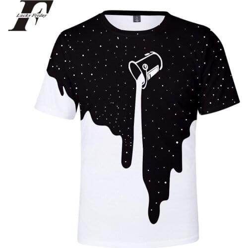 LUCKYFRIDAYF 2018 Spilled Milk Space Galaxy 3D T-Shirt Short Sleeve tshirt Regular T-shirt Man/Women hit hop Clothes Plus Size