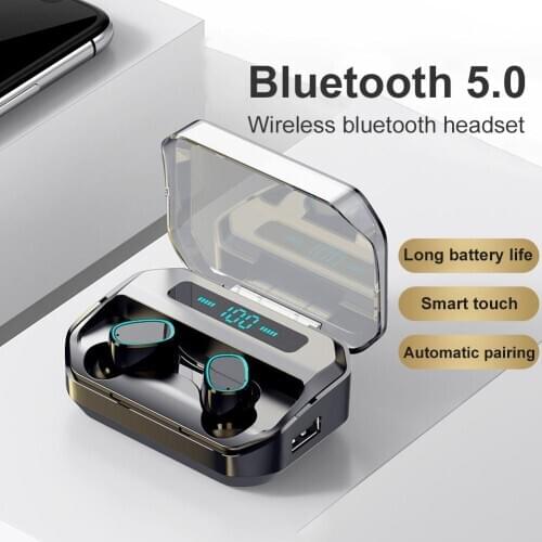 M8 Bluetooth Earphones True Wireless 5.0 TWS in-Ear Earbuds Mini Active Noice Cancelling Headset Stereo Sound Sport Earpiece