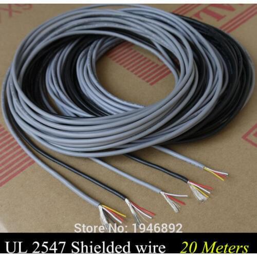 20m UL 2547 28/26/24 AWG Multi-core control cable copper wire Shielded audio cable Headphone cable Signal wire