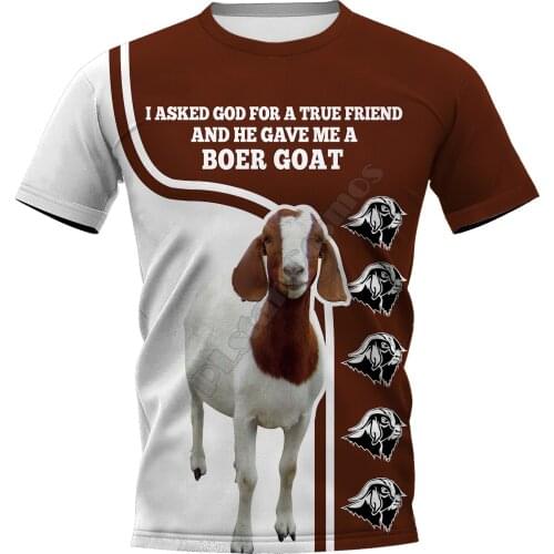 Boer Goat 3D Printed t shirts women for men Summer Casual Tees Short Sleeve T-shirts Short Sleeve Drop Shipping
