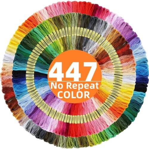 Embroidery Thread 8 Pcs/Pack 8 Colors Gradient Set Cross Stitch Cotton Sewing Skein Embroidery Thread Floss Kit DIY Sewing Tools