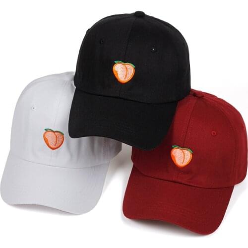 2018 New Dad Hat Leisure Fresh Fruit Cap Embroidery Hat Peach Baseball Cap Womens cotton Hip hop snapback Baseball Cap hats