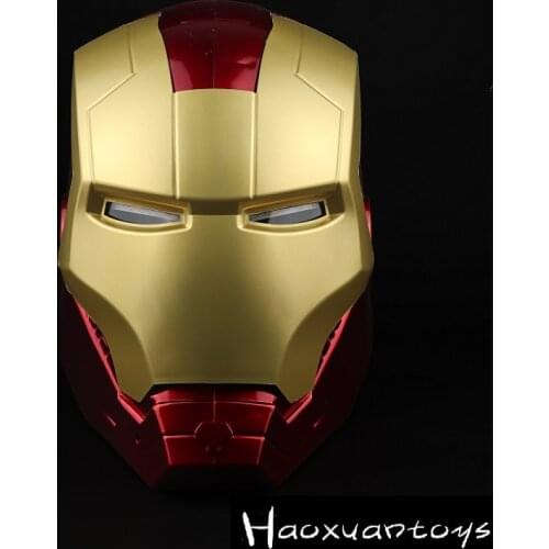 New Iron Man Helmet Mask Gloves Wearable Luminous Fashion Genuine Model Figure Cosplay Props Toy Gift