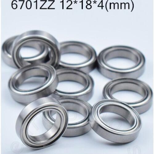 6701ZZ 12*18*4(mm) 10pieces free shipping bearing ABEC-5 6701 6701ZZ chrome steel bearing metal sealed bearing Thin wall bearing