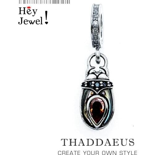 Beetle Bug 925 Sterling Silver Dangle Charm Pendant Fit Bracelet Necklace Women Men 2021 Fine Jewelry Vintage Gift