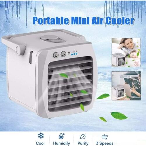 Portable Air Conditioner Fan Personal Mini Air Cooler Rechargeable USB With 3-Speed Mode Desktop Humidifier for Room Air Cooler