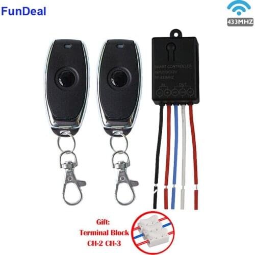 433MHz DC12V 1CH Electronic Lock Wireless RF Remote Control Receiver & Transmitter For Electric Door Lock Invisible Keyless Open