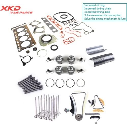 Solve oil consumption Engine Overhaul Rebuilding Kit For V-W Tiguan J-etta Passat Beetle CC Golf Au-di A3 Q3 Q5 TT