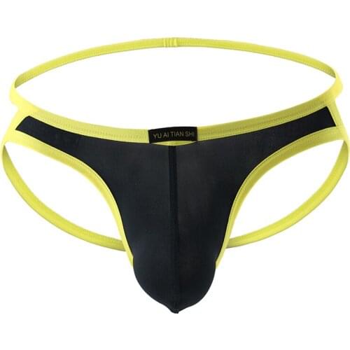Sexy Nylon Low Rise Gay Mens Thongs and G Strings Sexy Men Underwear Penis Pouch Panties Mens Bikini Briefs Jockstrap Men Cueca