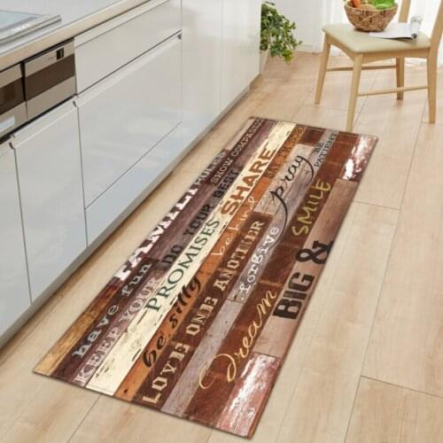 Nordic Kitchen Mat Bedroom Entrance Doormat Home Hallway Floor Decoration Living Room Carpet Wood grain Bathroom Anti-Slip Rug