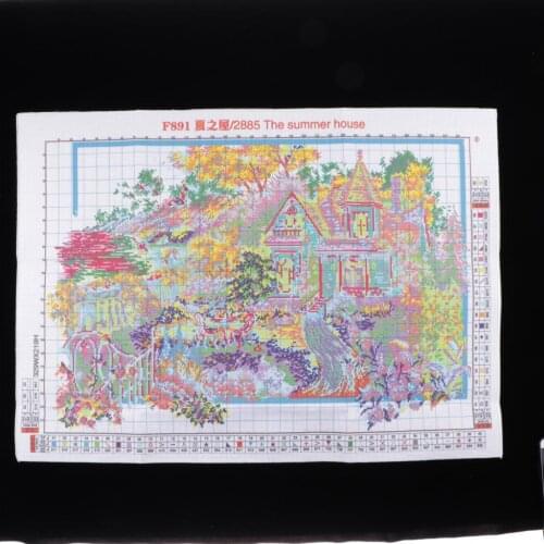 DIY Stamped Cross Stitch Landscape Kits Thread Needlework Embroidery Printed