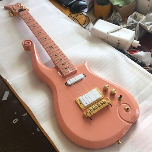 High quality 6 string electric guitar Wang Ziyun electric guitar, pink paint, gold accessories, support custom free shipping