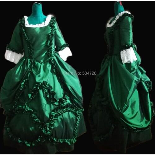 Customer to order!19th Green Taffeta Vintage Costumes scarlett Southern Belle Theatre dress victorian dresses civil war SW-043