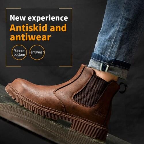 Safety Shoes Platform Shoes Men Boots Fashion Casual Winter Boots Safety Shoes Men Boots Men Black Shoes for Men Safety Shoes
