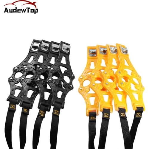 4PCS 8PCS Car Tyre Winter Roadway Safety Tire Snow Adjustable Anti-skid Safety TPU Chains Double Snap Skid Wheel Parts
