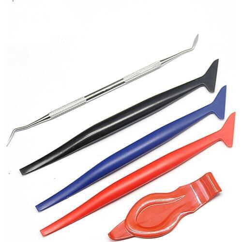 5PCS Car Stickers Corner Decorate Scraper for Window Tint Application Car Vinyl Wrap Tuck Tools Gasket Micro Squeegee