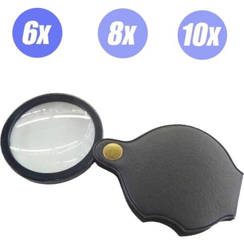 6X/8X/10X Mini Pocket Folding Magnifier Jewelry Magnifying Glass HD Eye Glass Loupe Glass Lens Portable Magnifier