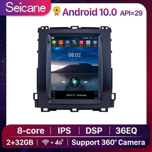 Seicane 9.7" Android 10.0 2+32G Car Radio GPS DSP For 2002 2003 2004 2005 2006 2007 2008 2009 Toyota Prado Multimedia Player