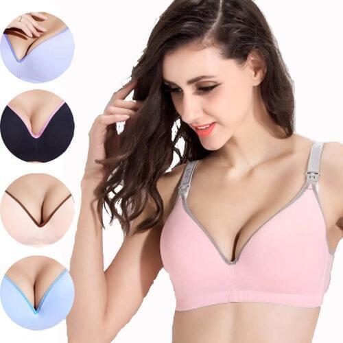 New Breastfeeding Cotton Maternity Nursing Bra Sleep Bra For Feeding Mothers Safety Nursing Pregnant Women Open Buckle Underwear