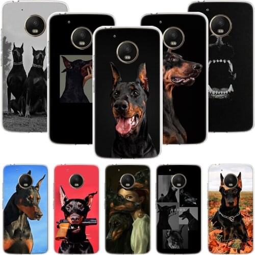 Black Dachshund Doberman Phone Case For Motorola Moto G9 G8 G7 G6 G5 E6 E5 E4 Plus Play Power One Action Macro Coque Cover Capa