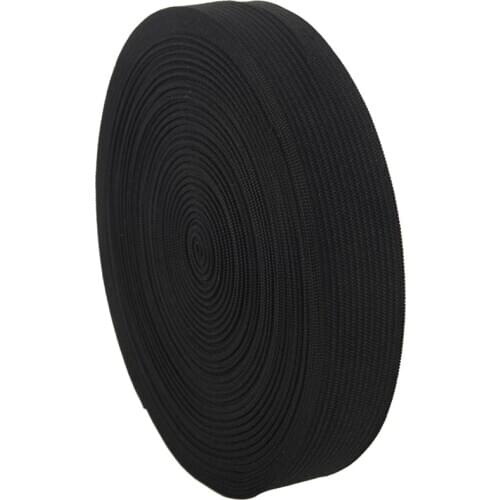 Household 12M Length Stretchy Elastic Band Roll Black 22mm Wide