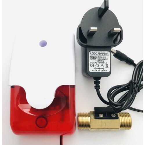DSB001 Water Supply Breakdown Alarming Kit Circulation Water Stop Alarmer with UK Power Adaptor
