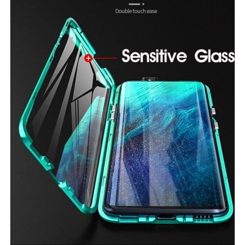 Double Side 360 Degree Magnetic Adsorption Metal Glass Case For Oneplus 8T Nord 8 Pro Case 7 7T Pro 6T 6 Phone Flip Cover Funda