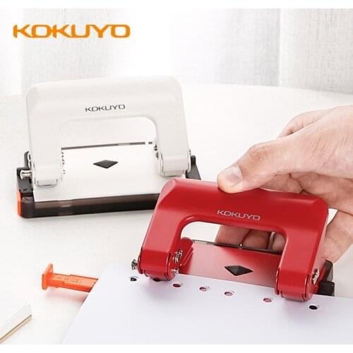 KOKUYO Press-type Double-hole Puncher 6mm Aperture Loose-leaf Punching Self-made Binder Inner Page Binding 80mm Hole Pitch