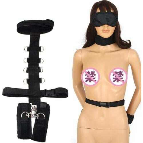 Erotic Sex Toys For Couples Woman Sexy BDSM Bondage Handcuffs Neck Collar Whip For Adult Toys Slave Sex Accessories S0193