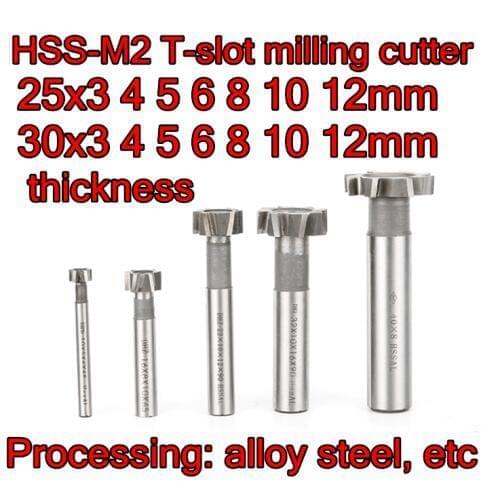 HSS-M2 T-slot milling cutter 25-3 4 5 6 8 10 12mm thickness 30-3 4 5 6 8 10 12mm thickness Processing: alloy steel, etc