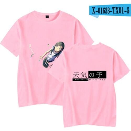 Unisex Anime Weathering With You Morishima Hodaka Amano Hina Cartoon Short Sleeves Costume Couples Creative Halloween Souvenirs