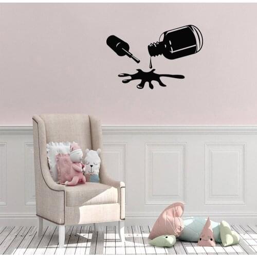 Creative Beauty Girl Nails Wall Decal Manicure Hands For Beauty Salon Glass Stickers Vinyl Art Mural Removable ph698