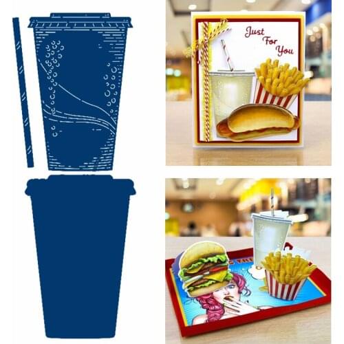 Cool Beverage Cup Metal Cutting Dies Set DIY Scrapbooking Decorative Crafts Paper Cards Making Template 2020 New