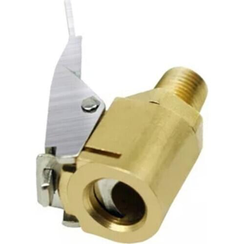 Brass Straight Lock On Tire Chuck Open Air Inflator For 8V1 Thread