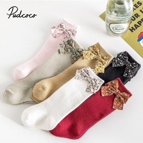 Infant Newborn Baby Girls Floral Bowknot Stockings Leggings Warmer Princess Spring Autumn Knit Hose 0-2Years