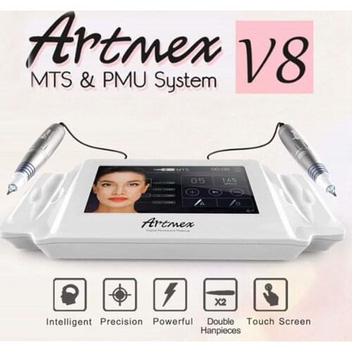 FDA Artmex V8 Permanent Makeup Tattoo Machine Digital Electric Eye Brow Lip Rotary Pen MTS PMU System Makeup Machine 100-240V AC